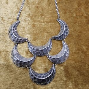 Silver Crescent Moon Necklace